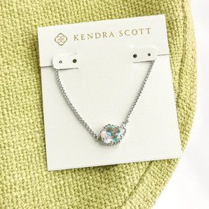 MUST HAVE Kendra Scott Tess Dichroic Glass Silver Pendant Necklace